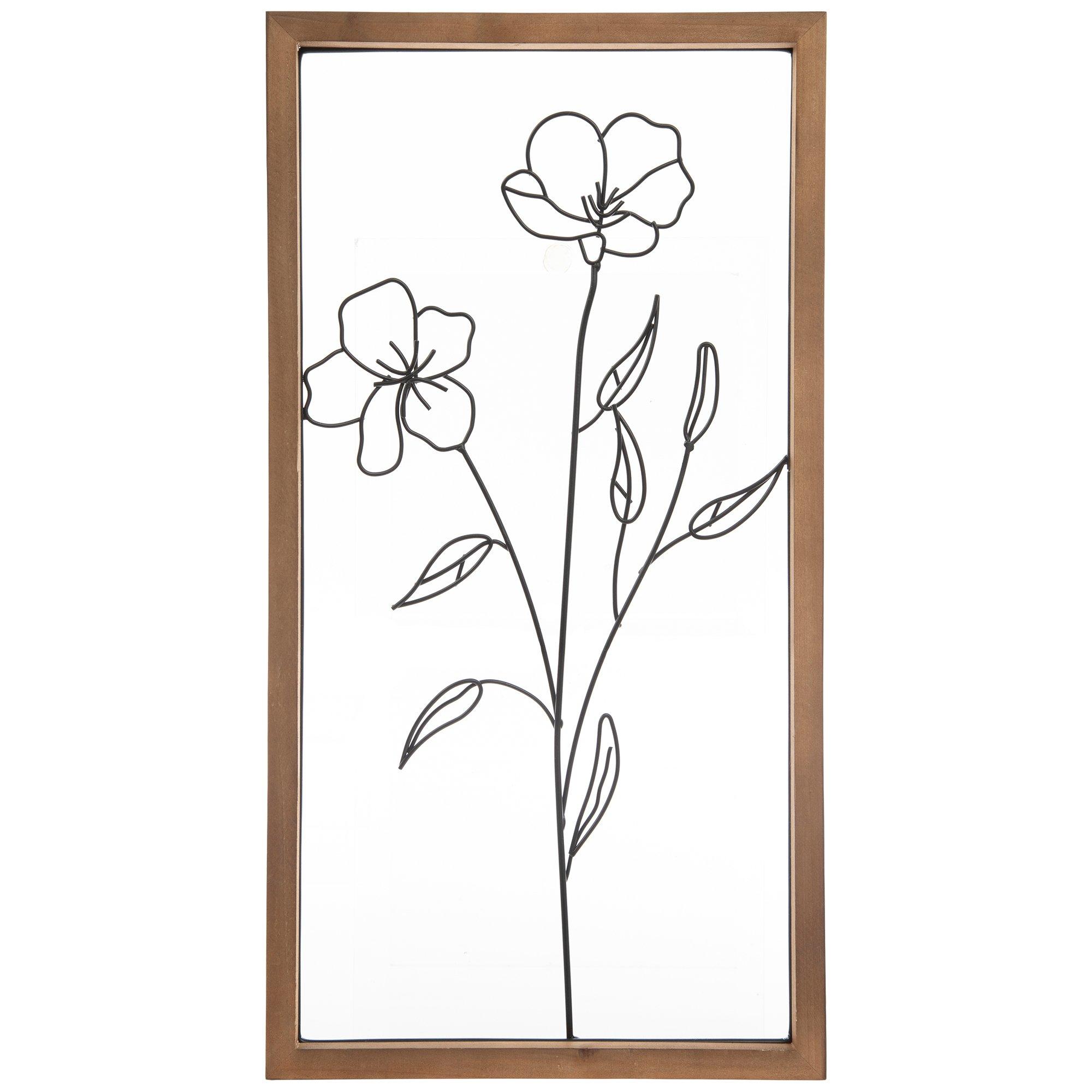 Black Wire Flower Wood Wall Decor Hobby Lobby 2426161