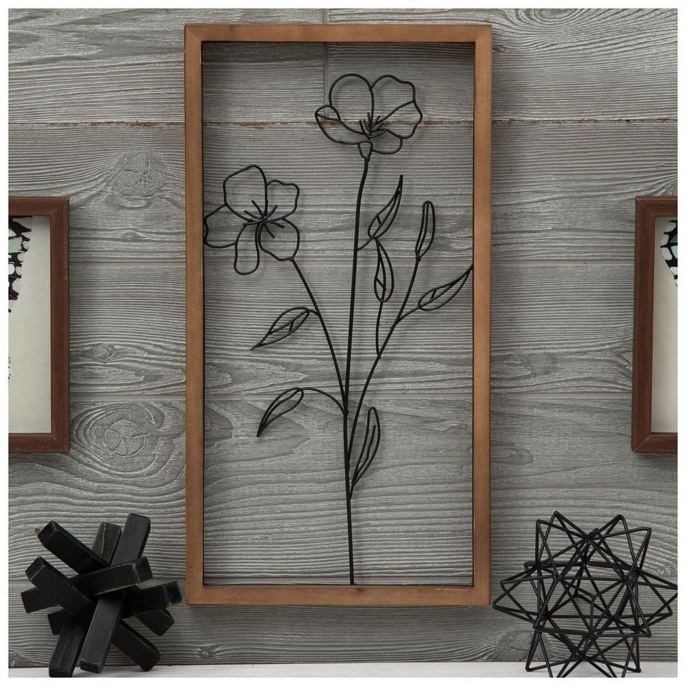 Black Wire Flower Wood Wall Decor | Hobby Lobby | 2426161