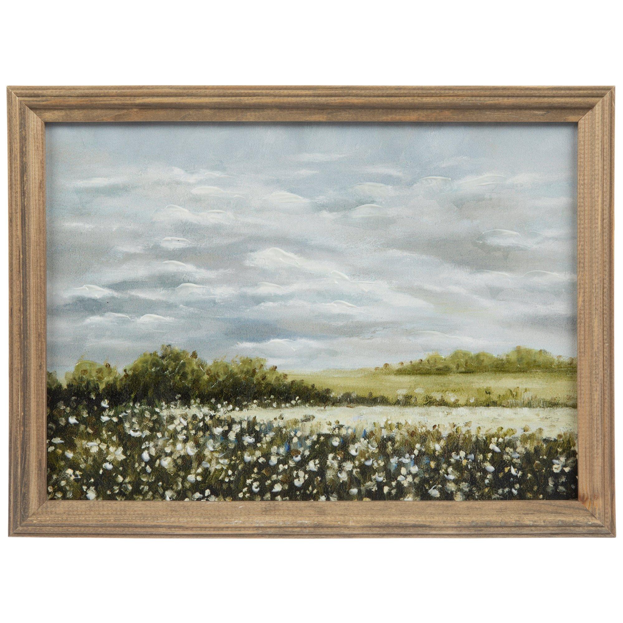 Overcast Flower Field Framed Canvas Wall Decor | Hobby Lobby | 2426328