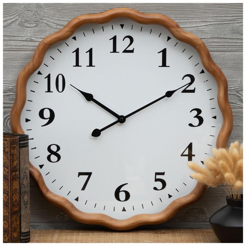 Scalloped Wood Wall Clock