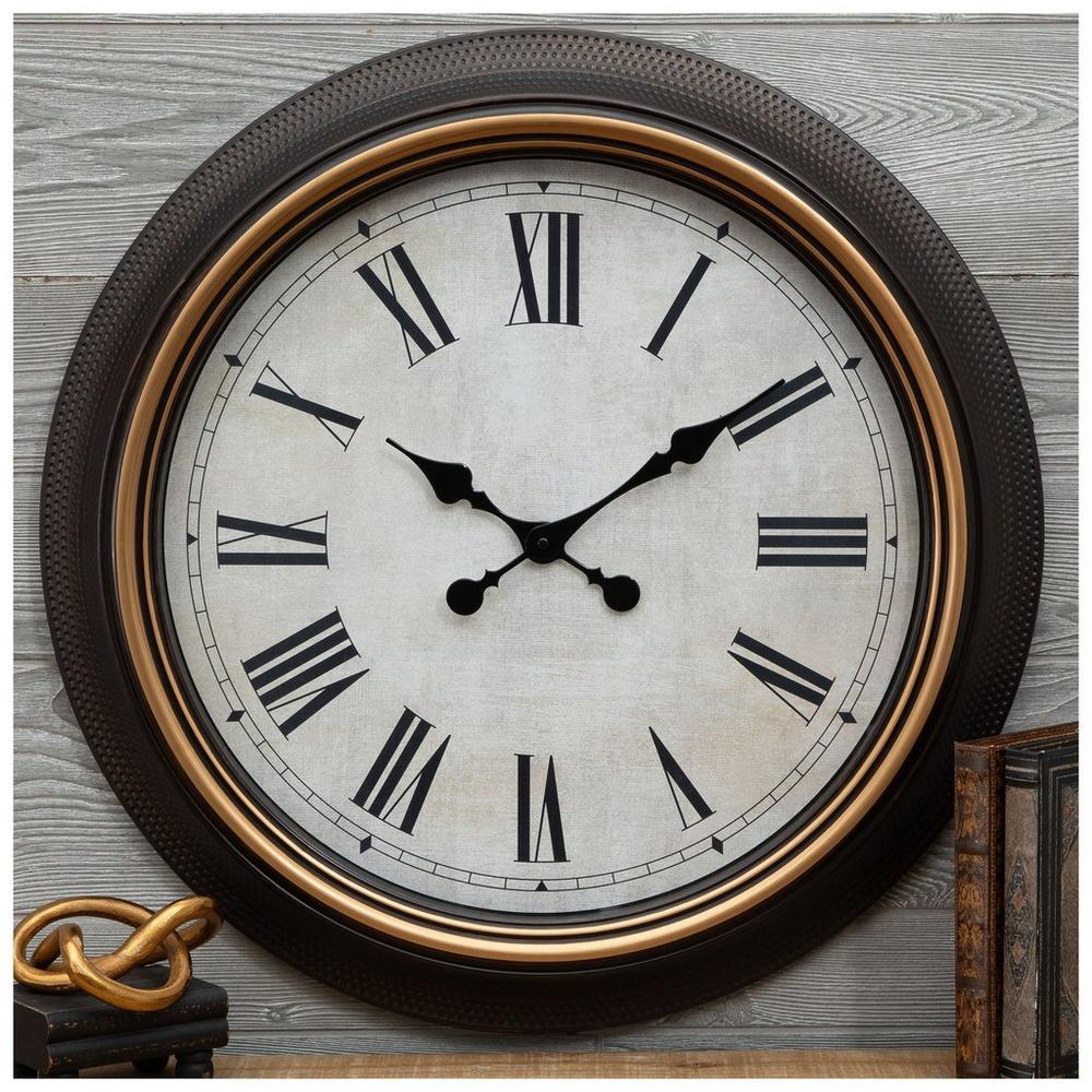 Brown \u0026 Bronze Round Wall Clock | Hobby Lobby | 2427391, image size:1000x1000