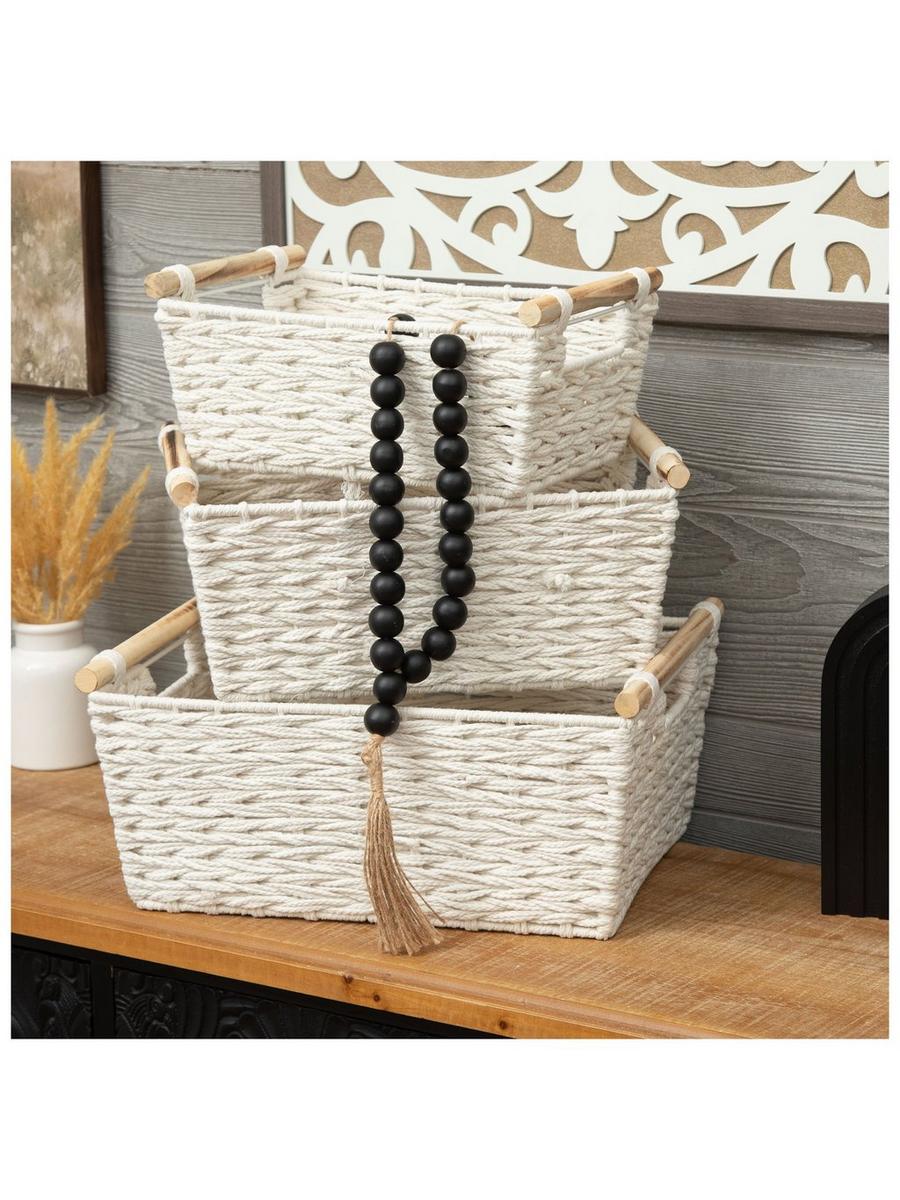 White Knit Basket Set | Hobby Lobby | 2430007
