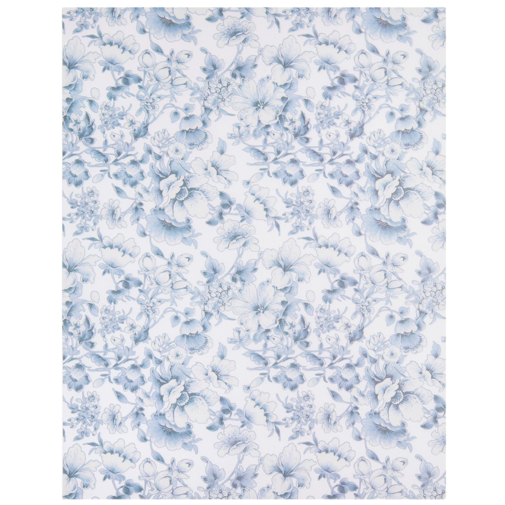 Chinoiserie Floral Vellum Paper - 8.5&quot; x 11&quot;