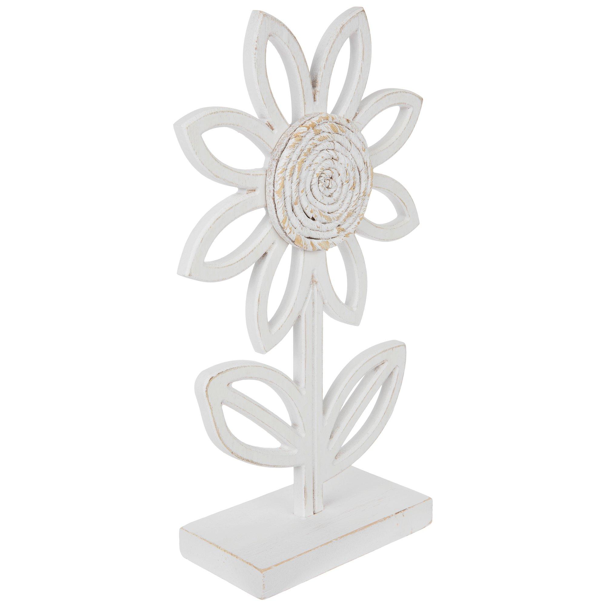 Whitewash Carved Flower Wood Decor Hobby Lobby 2432581