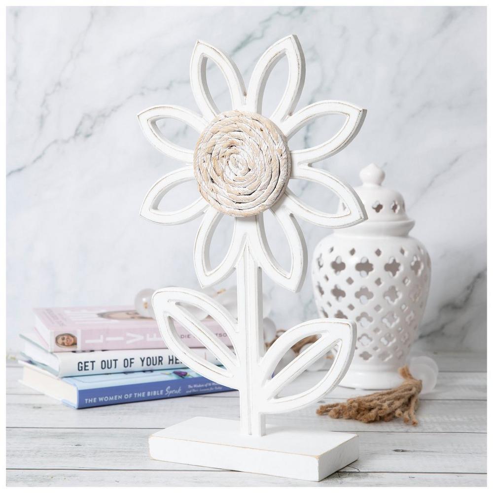 Whitewash Carved Flower Wood Decor | Hobby Lobby | 2432581