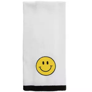 Smiley Face Embroidered Velour Hand Towel