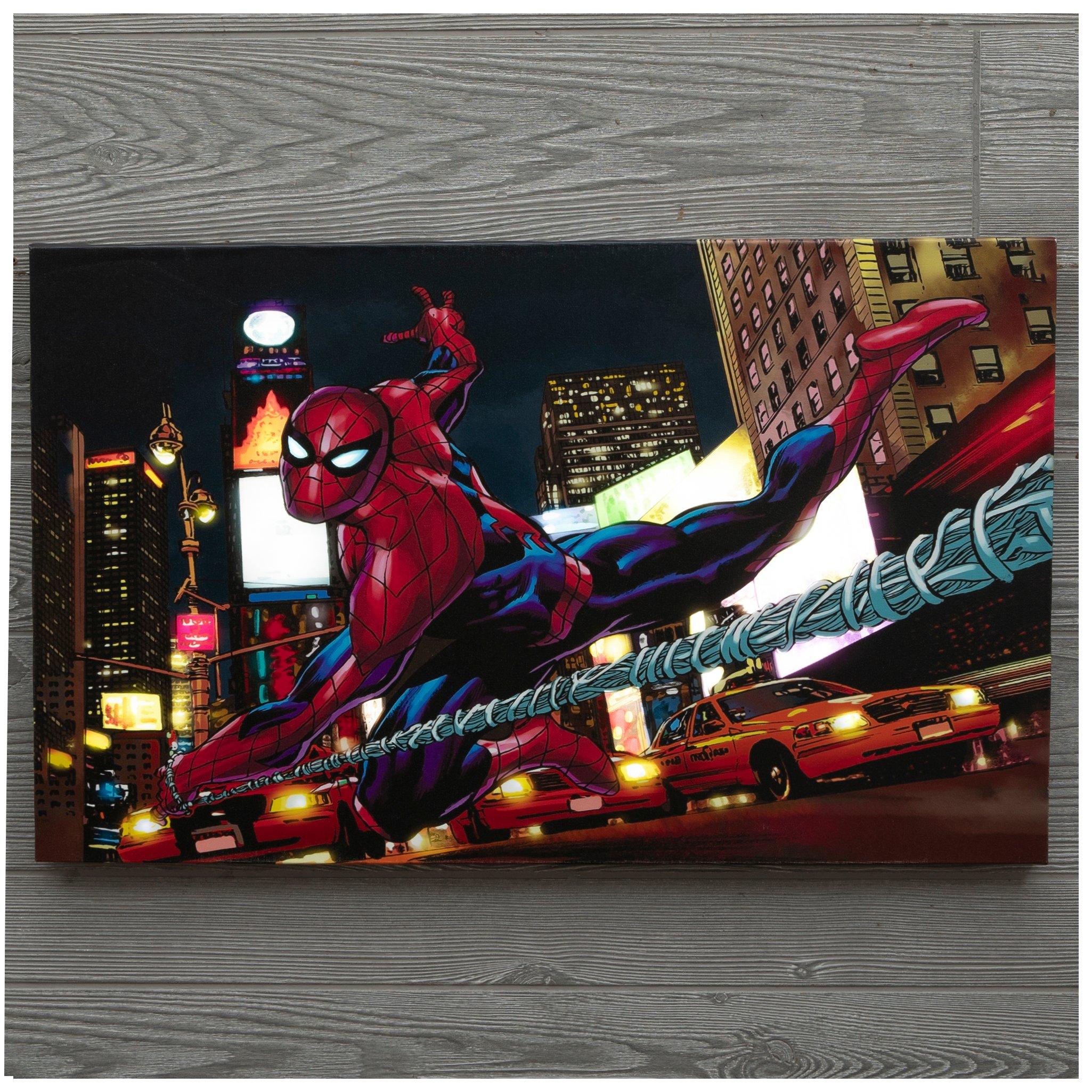 Light Up Spider-Man Canvas Wall Decor | Hobby Lobby | 2433811