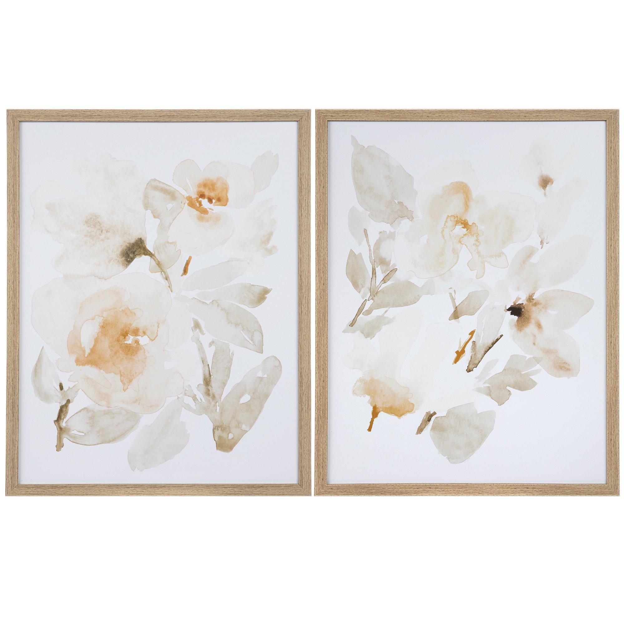 White Watercolor Flowers Wood Wall Decor Set | Hobby Lobby | 2436681