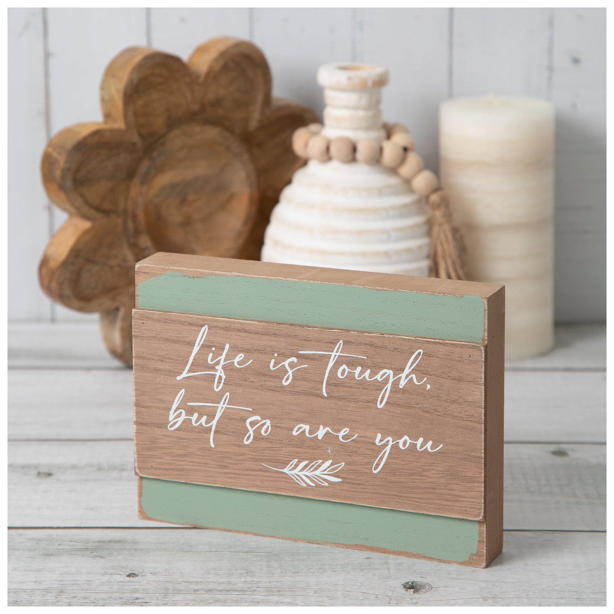 "And So Together They Built A Life They Loved" Rustic Wooden Plank Sign - 7.5x7.5 Inch Wall Decor