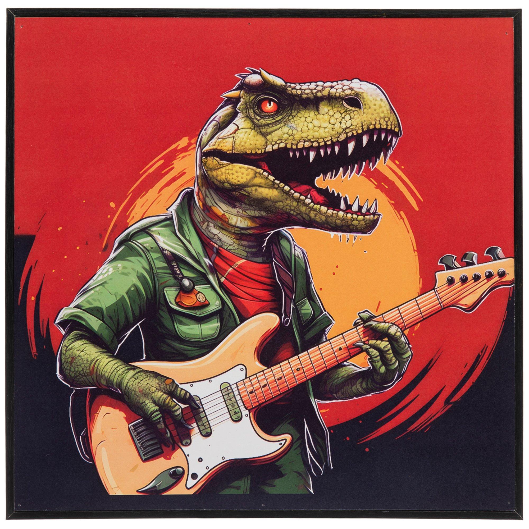 Dinosaur Playing Guitar Wood Wall Decor Hobby Lobby 2437341