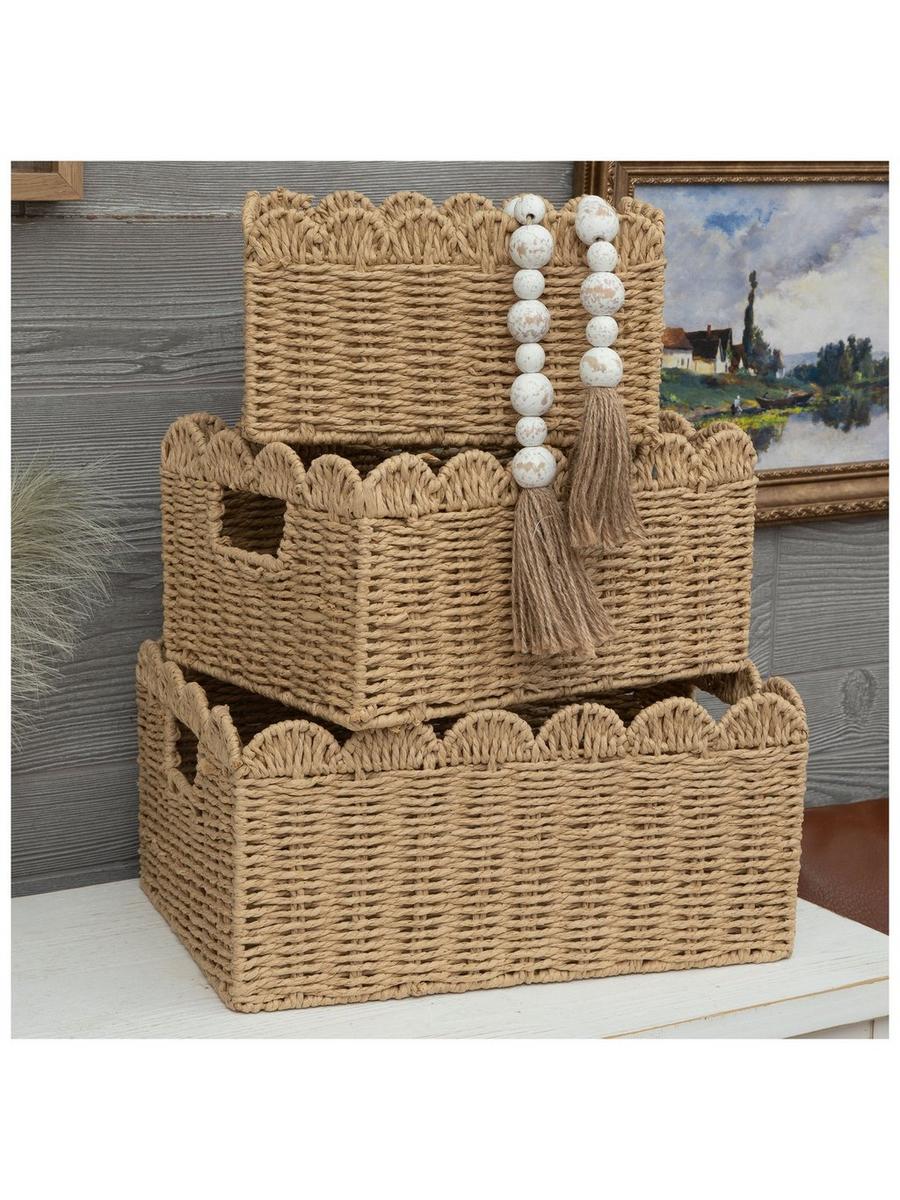 Woven Scalloped Basket Set | Hobby Lobby | 2438356