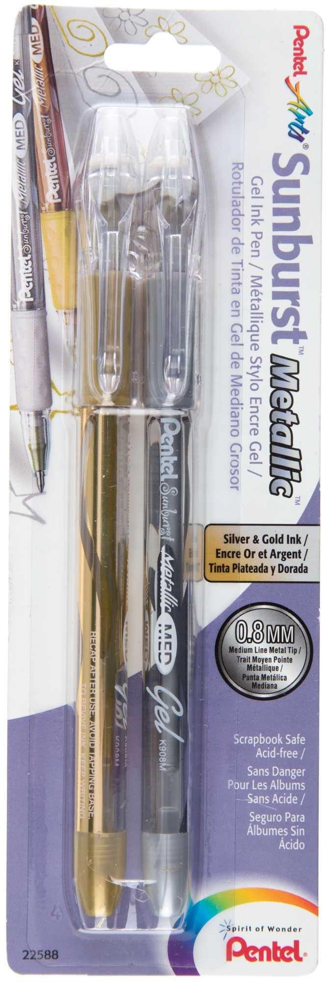 Pentel Sunburst Metallic Gel Pens 2 Piece Set Hobby Lobby 243840