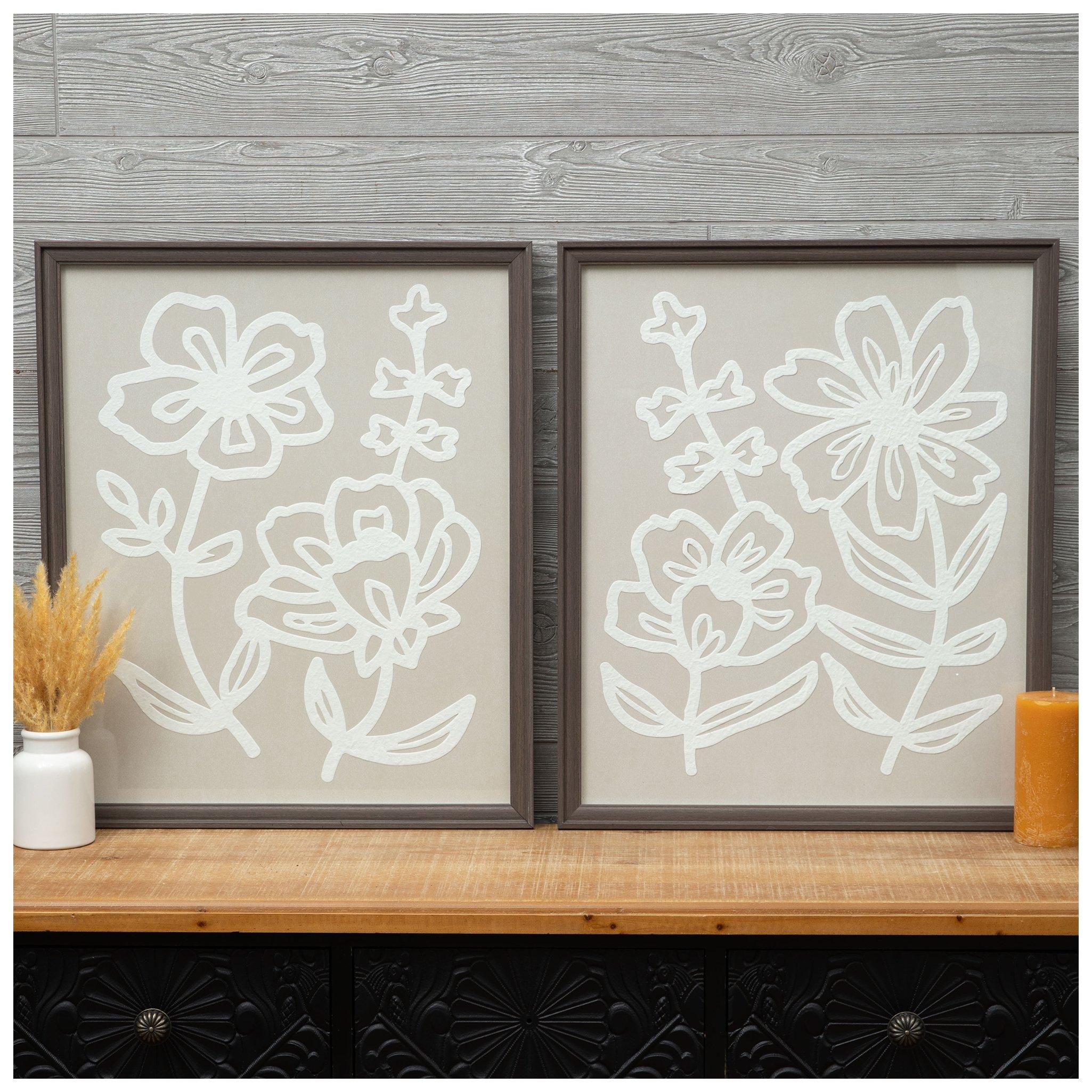 Taupe Floral Framed Wall Decor Set | Hobby Lobby | 2439370