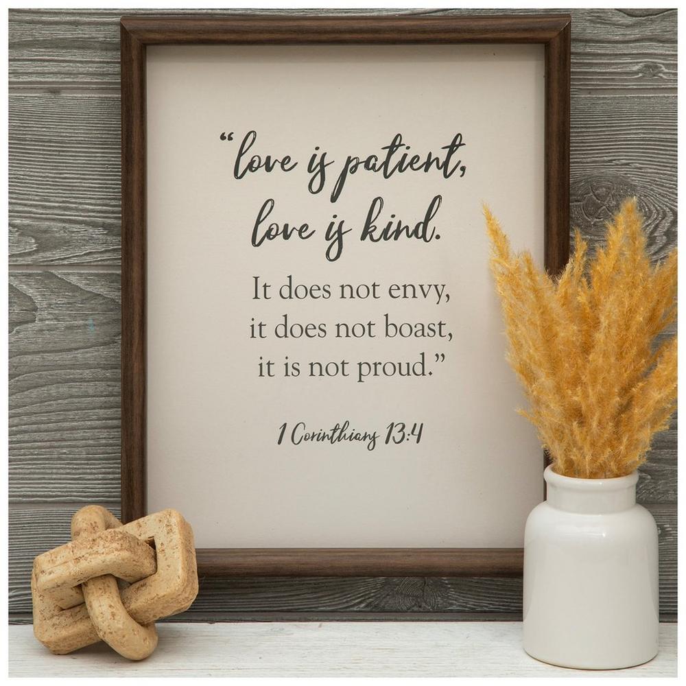1 Corinthians 13:4 Wood Wall Decor