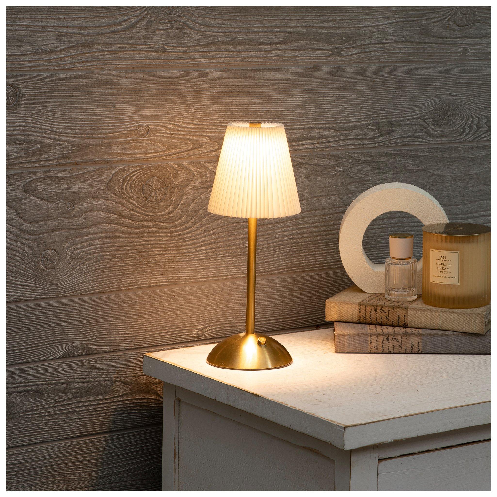 Gold Pleated LED Touch Lamp view 1