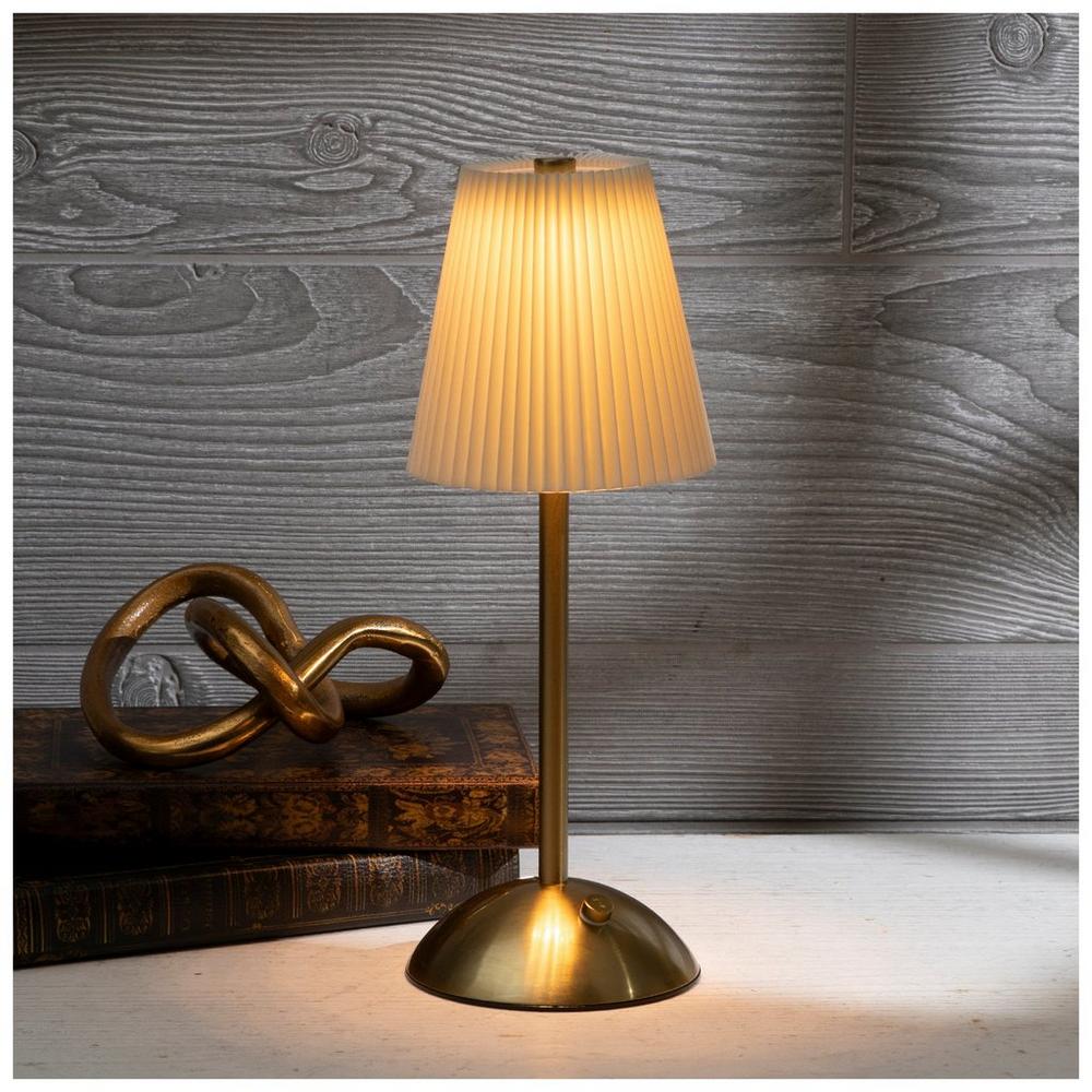 Gold Pleated LED Touch Lamp
