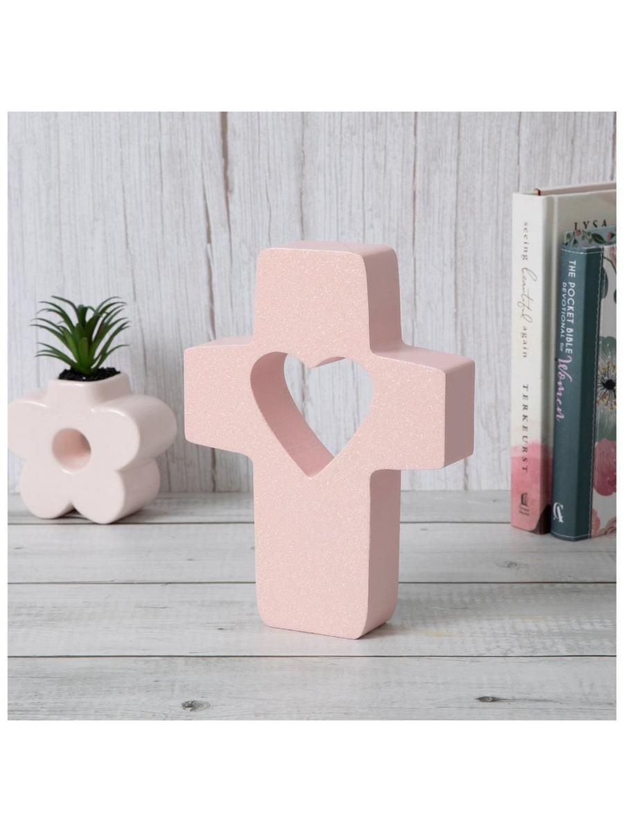 Pink Cross & Heart Wood Decor | Hobby Lobby | 2440089