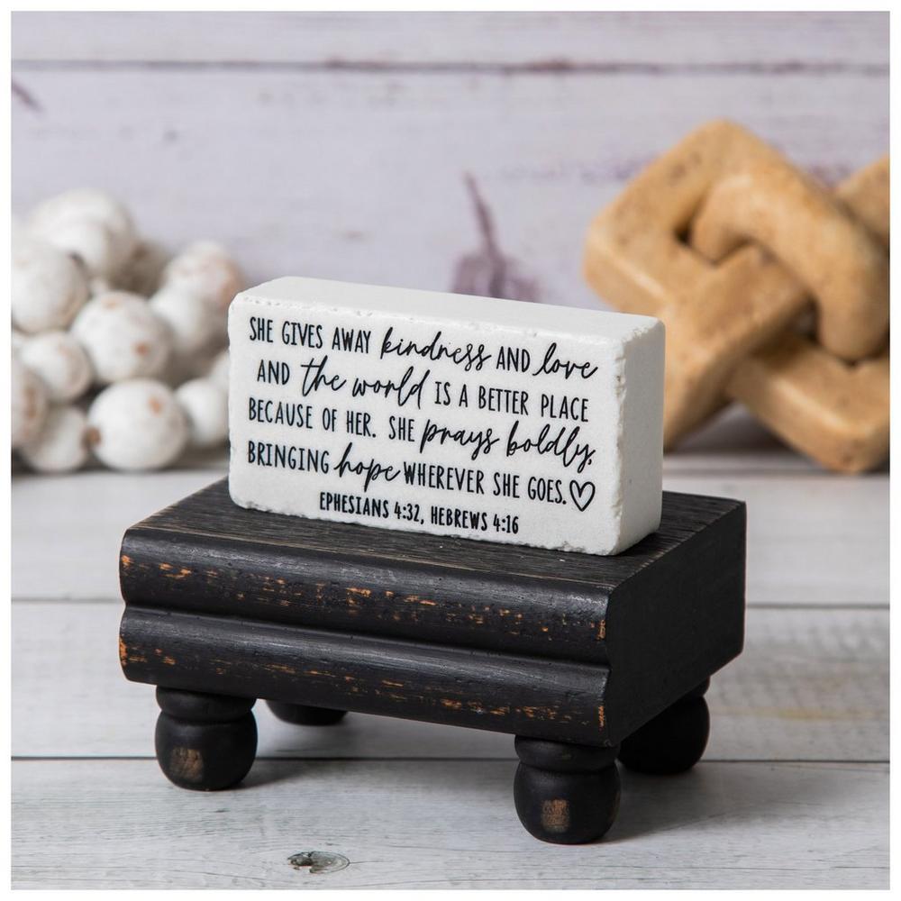 Ephesians 4:32 & Hebrew 4:16 Stone Block Decor | Hobby Lobby | 2440550
