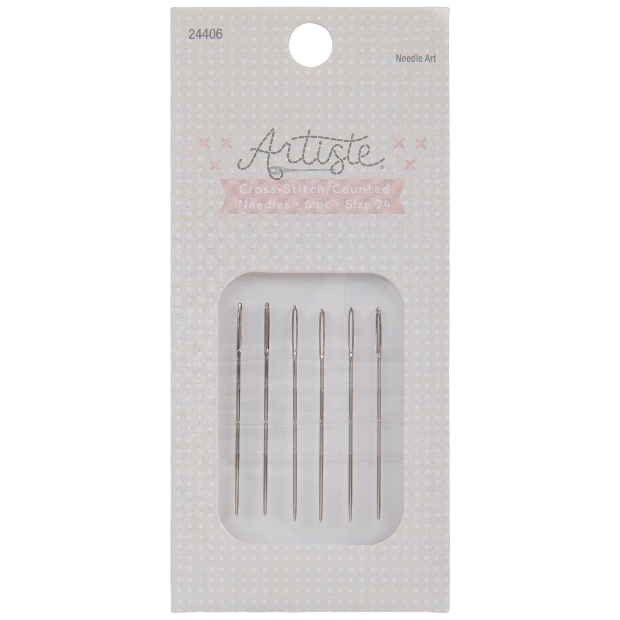 Cross Stitch Needles, Length of eye: 6mm , no. 24, L: 36 mm, with blunt  tip, 25 pc/ 1 pack [HOB-41119] - Packlinq