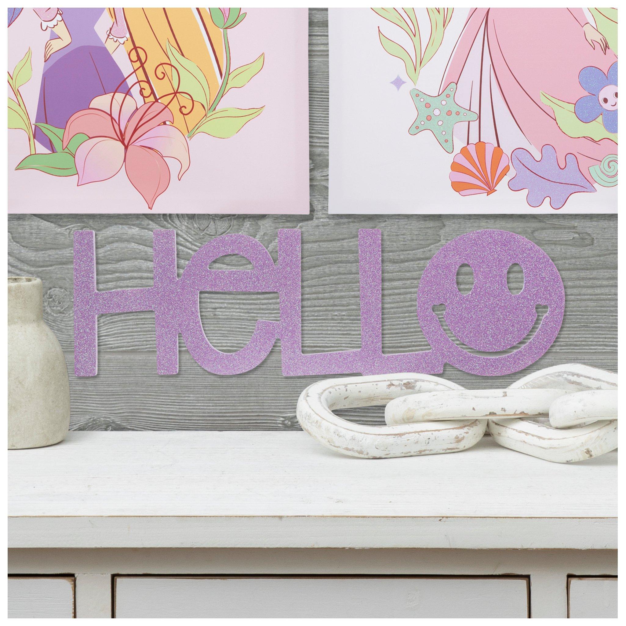 Hello Smiley Face Wood Decor
