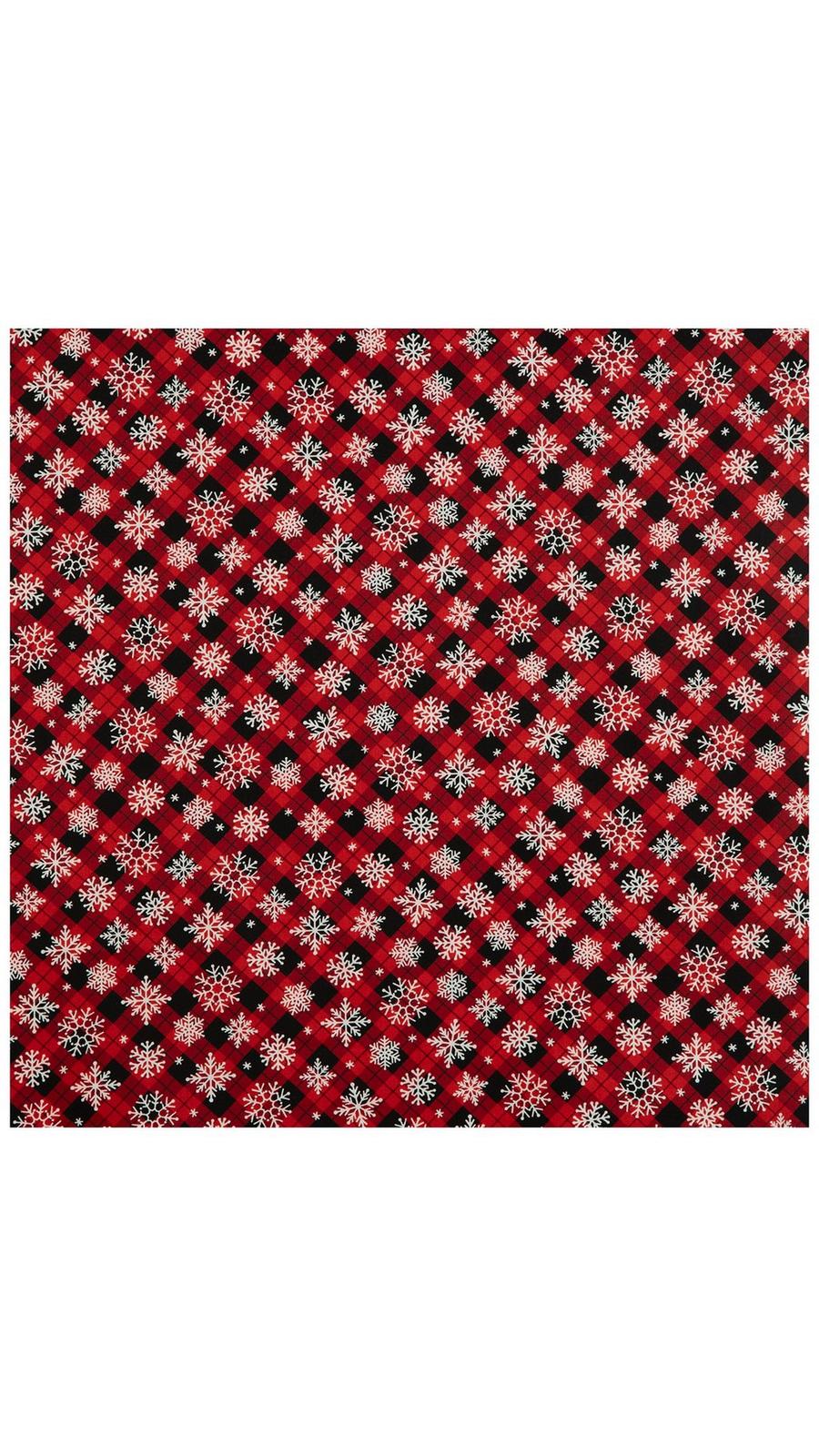 Red & Black Plaid Snowflakes Apparel Fabric | Hobby Lobby | 2444057