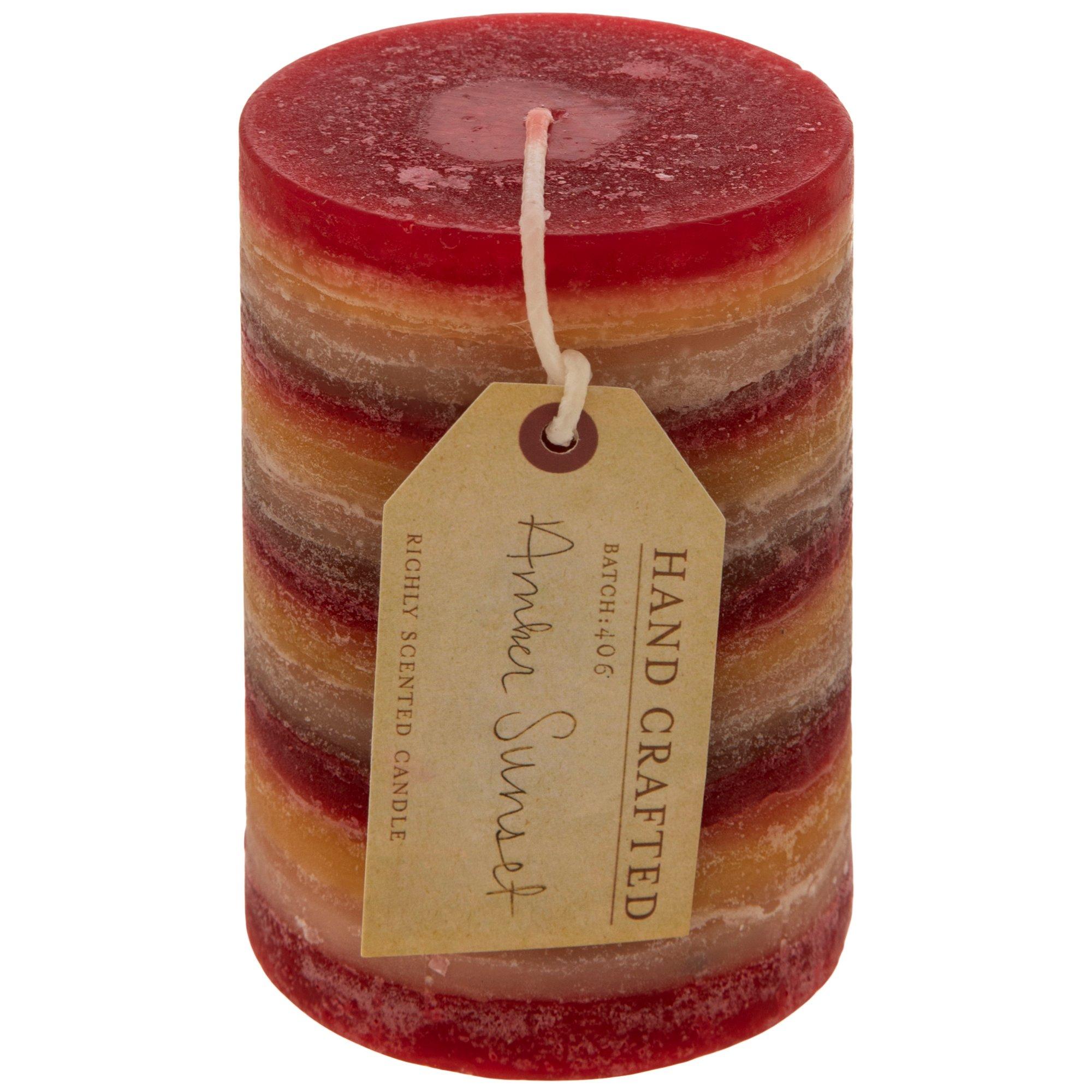 Amber Sunset Layered Pillar Candle | Hobby Lobby | 2446284