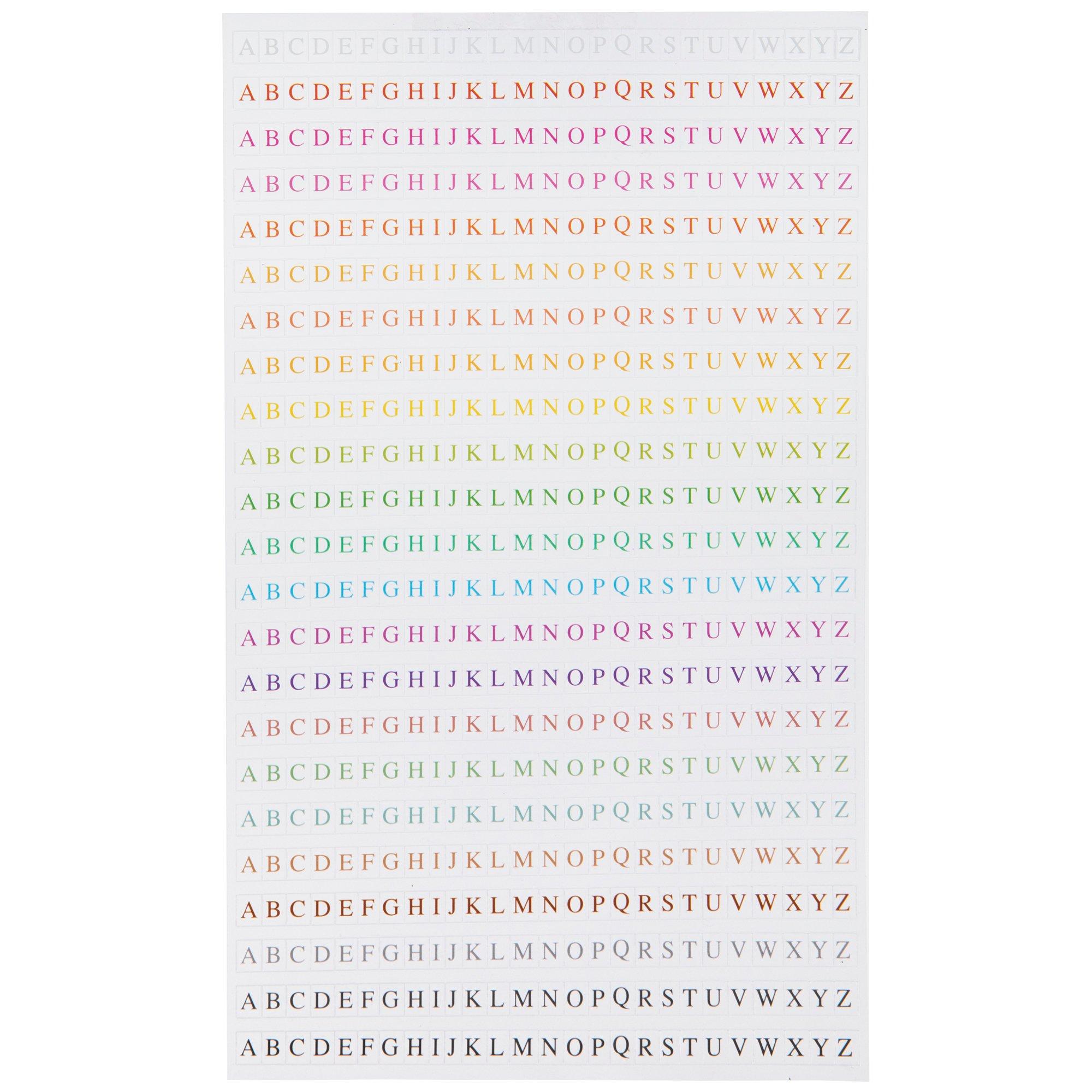 Rainbow Alphabet Stickers