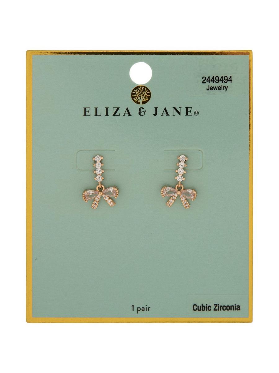 ■ENGBROX■ joyful ribbon cubic earring EBEA23057 Rhinestone Bow Earrings | Hobby Lobby | 2449494