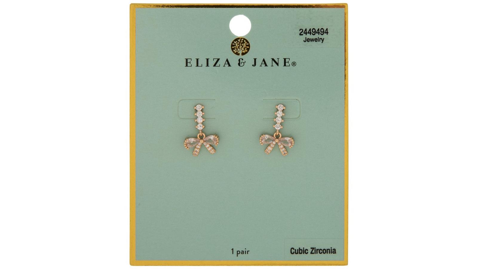 ■ENGBROX■ joyful ribbon cubic earring EBEA23057 Rhinestone Bow Earrings | Hobby Lobby | 2449494