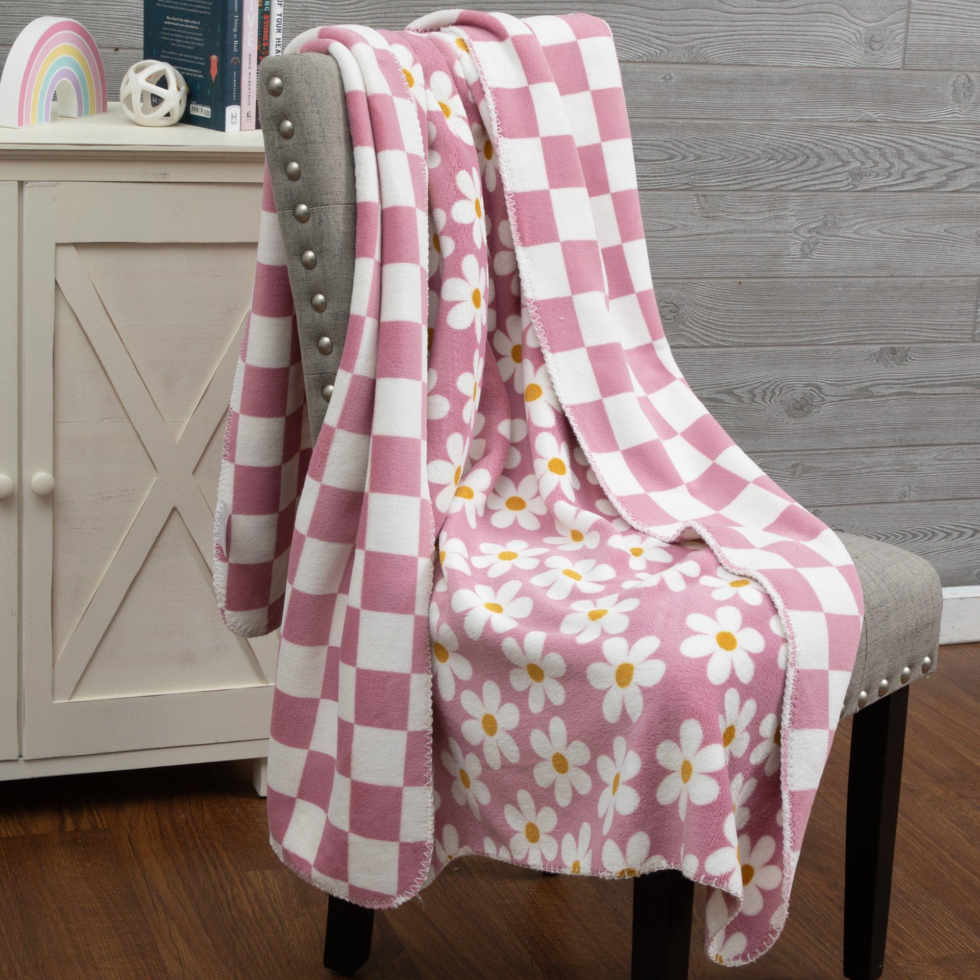 Floral & Checkered Reversible Throw Blanket Hobby Lobby 2453975