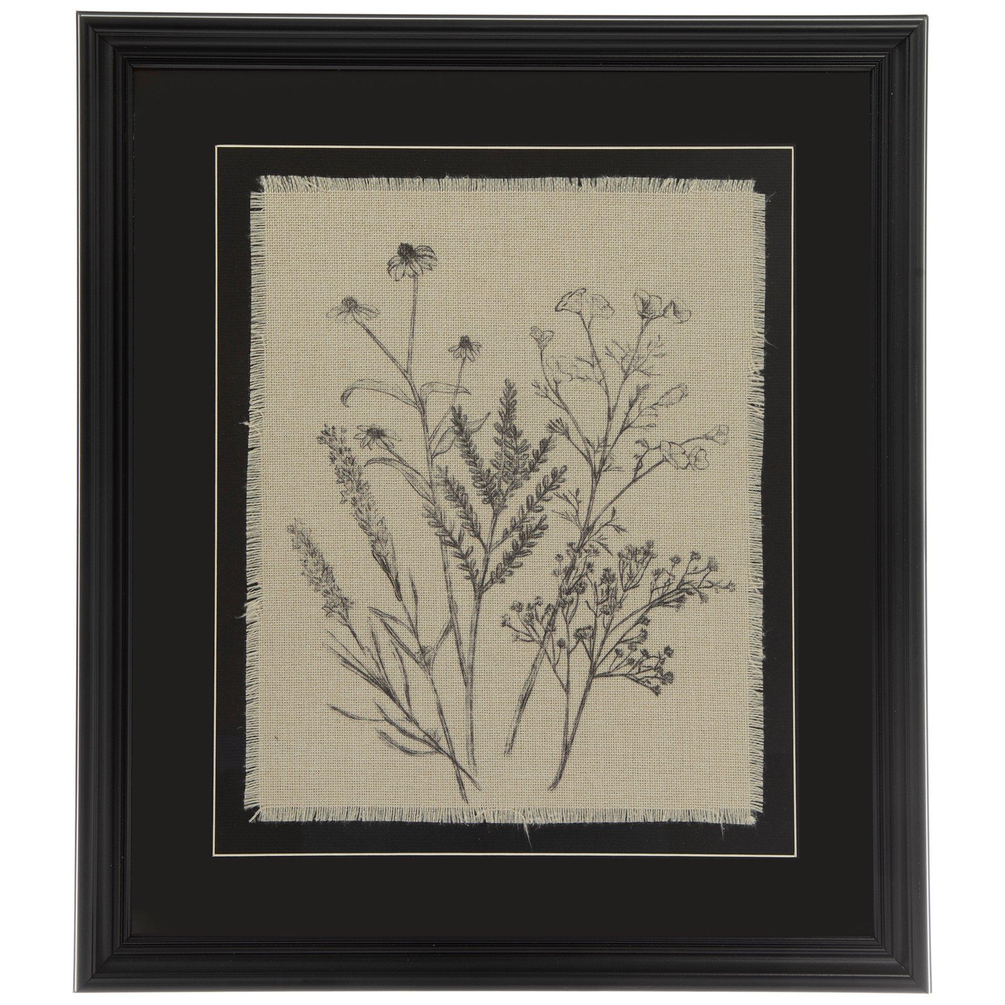 Black & Beige Botanicals Framed Wall Decor Hobby Lobby 2454296