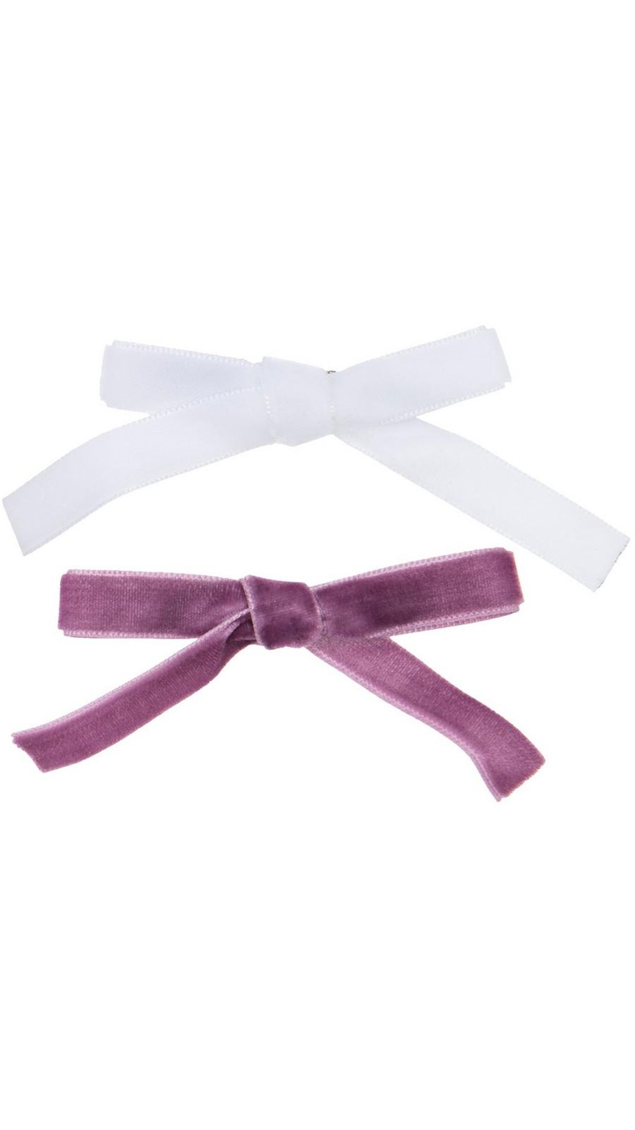 ☆LOVEMEMONSTER☆ Classic Velvet Ribbon Hair Clip Purple & White Velvet Hair Bow Clips | Hobby Lobby | 2463214