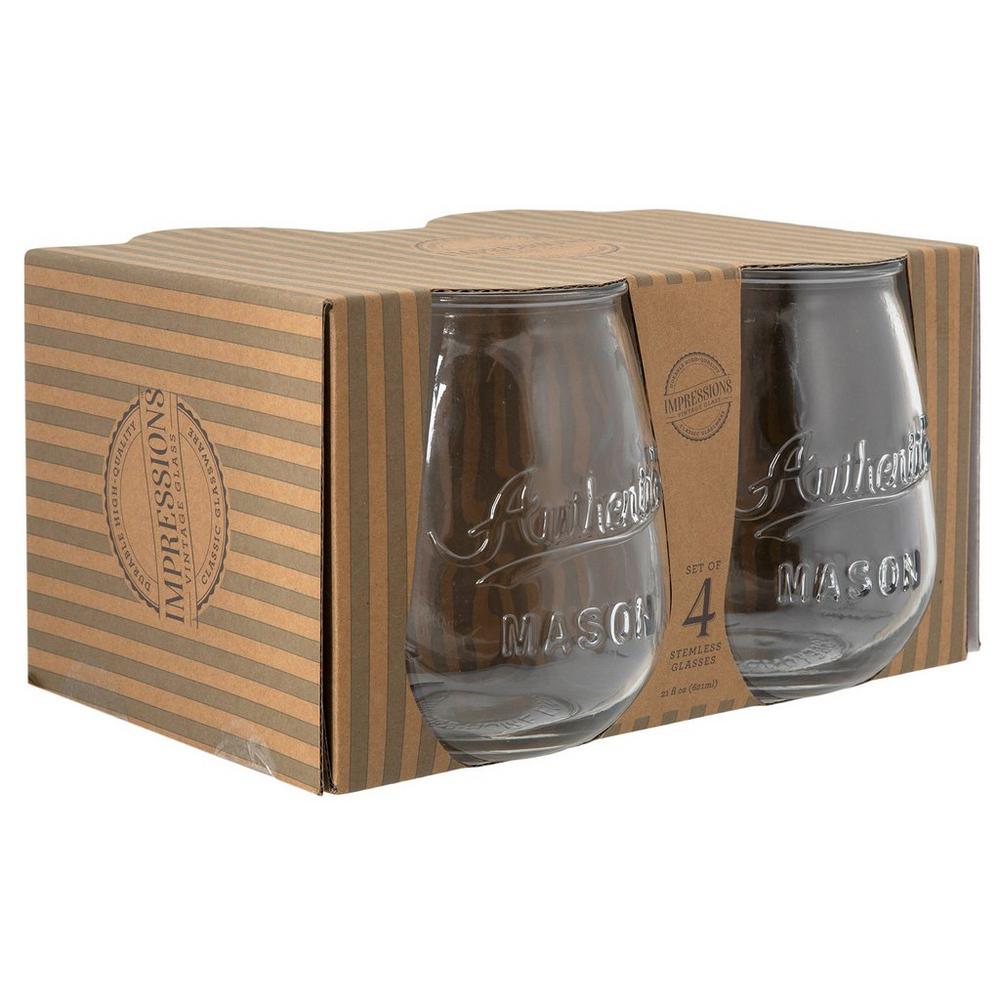 Mason Jar Stemless Glasses