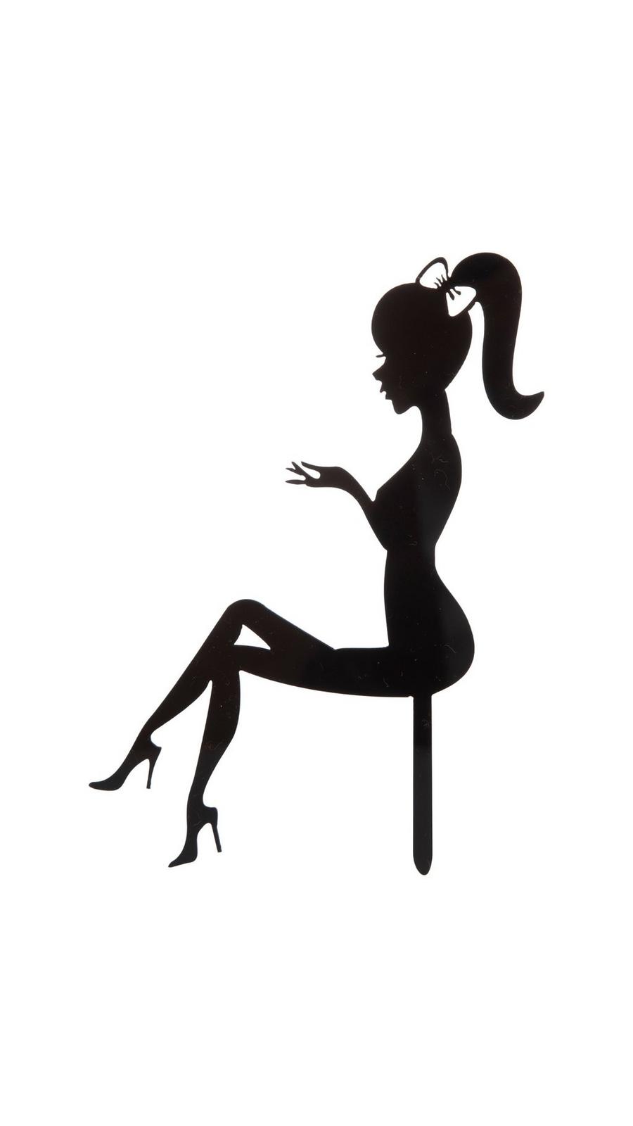 Girl Silhouette Cake Topper