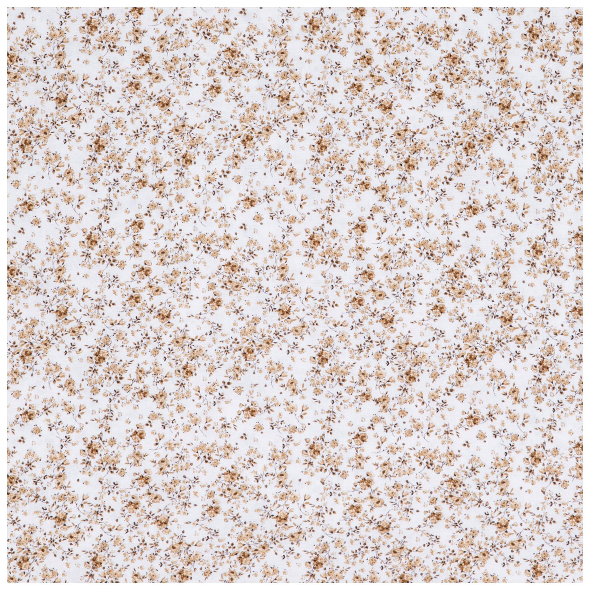 Sage Floral Cotton Calico Fabric