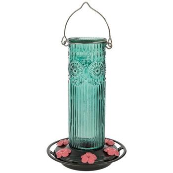 Vintage Glass Hummingbird Feeder