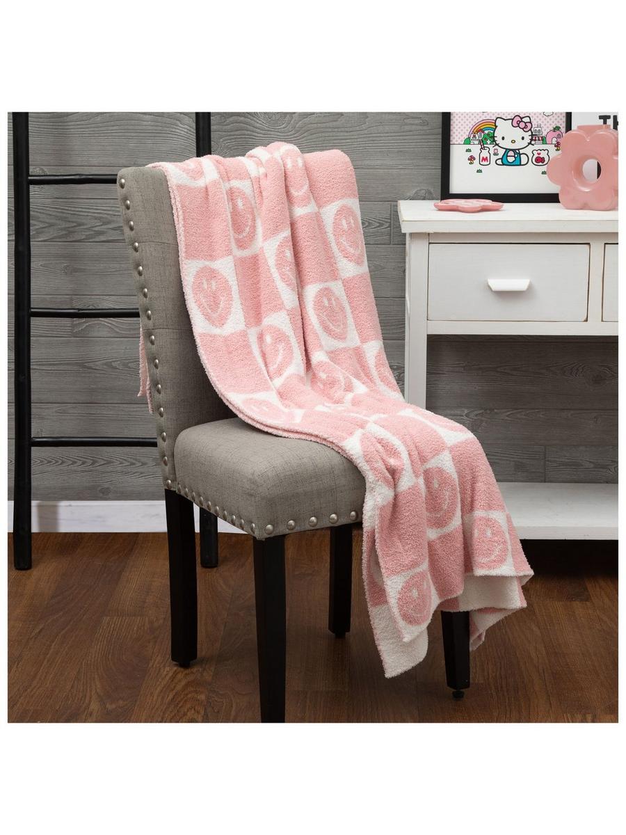 Checkered Smiley Face Curl Throw Blanket Hobby Lobby 2474930
