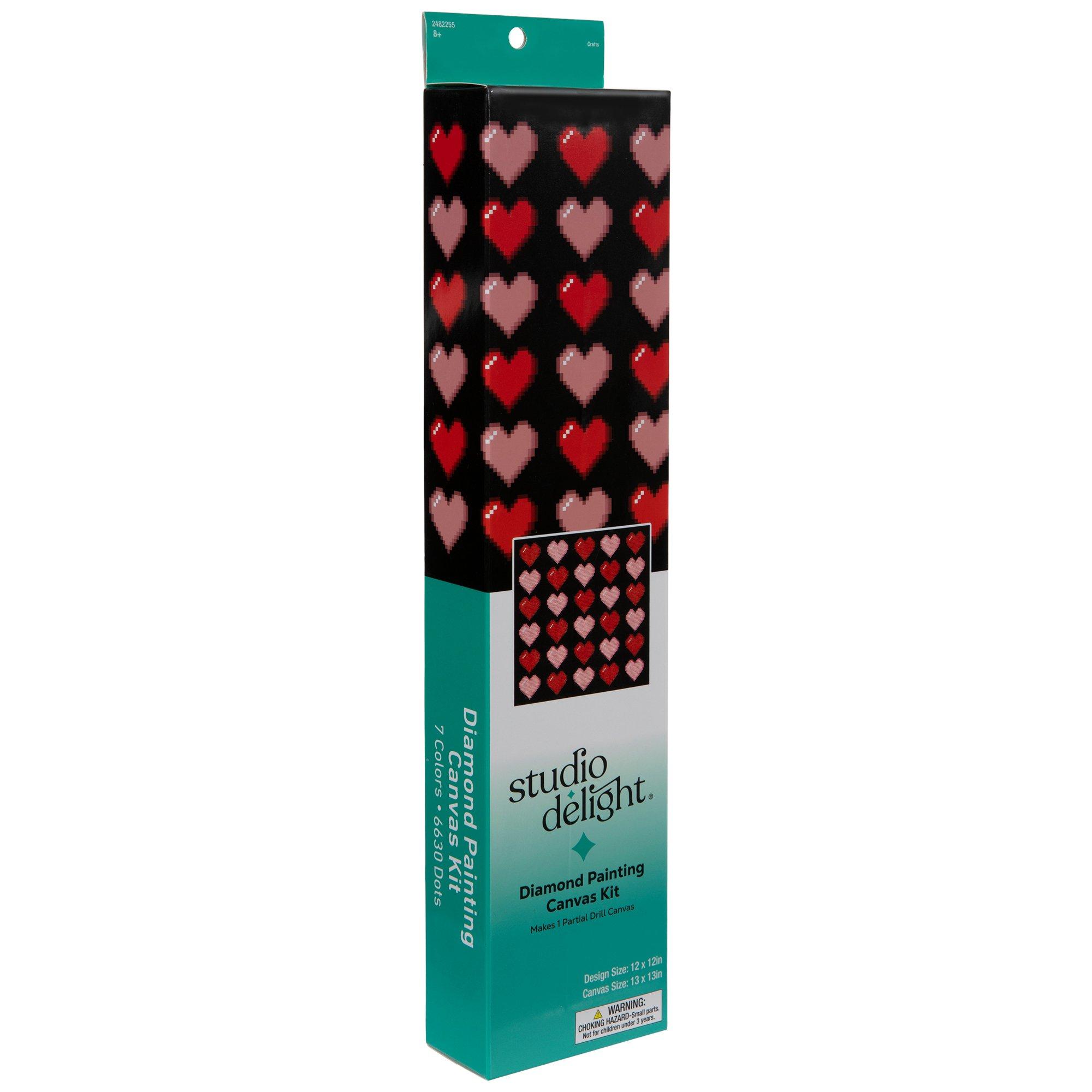 Pixelated Hearts Diamond Art Canvas Kit Hobby Lobby 2482255