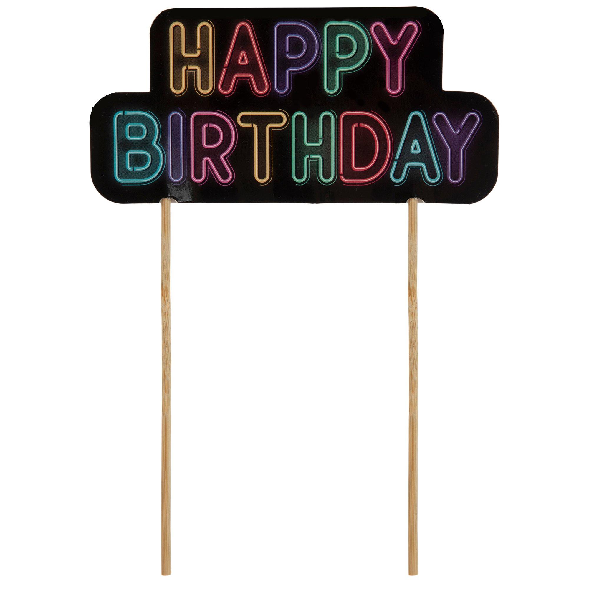 Neon Happy Birthday Cake Toppers Hobby Lobby 2482800