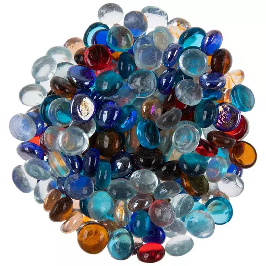 Round Polished Glass Gems Pebbles Transparent, For Landscaping