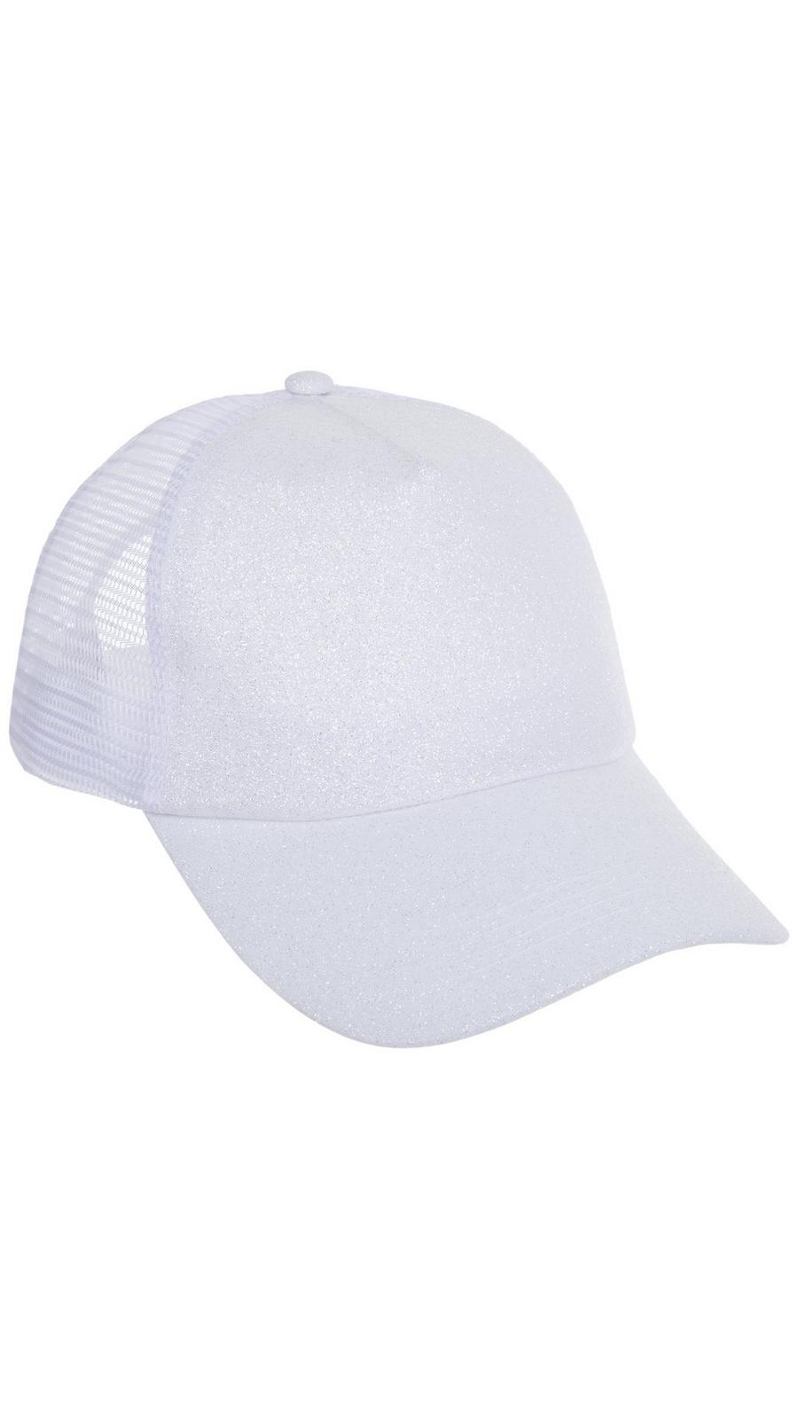 NWT White And Silver Rhinestone Trucker Baseball Cap Rhinestone Trucker Cap – Rhinestone Saloon main image 4