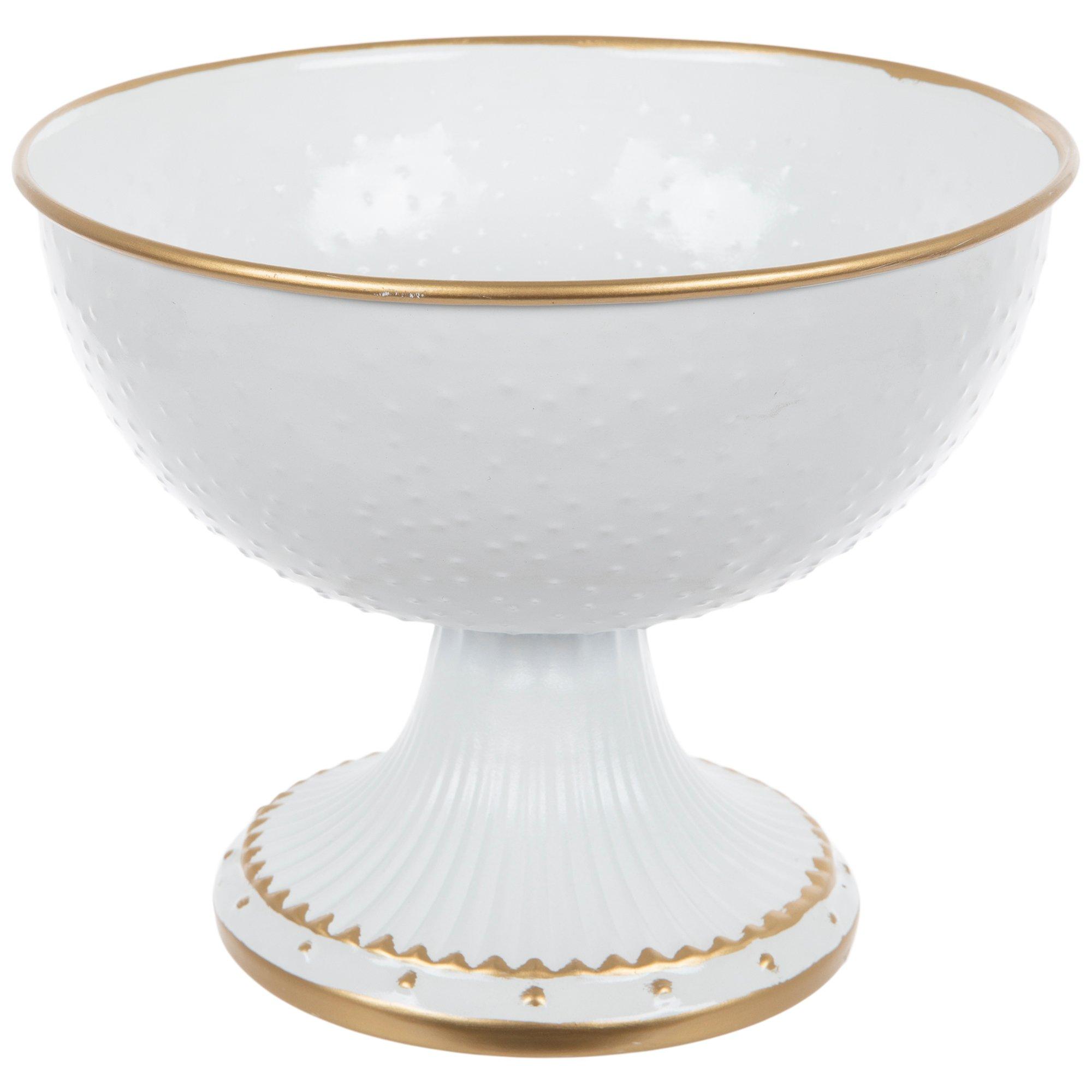 White Metal Bowl With Gold Rim | Hobby Lobby | 2488161