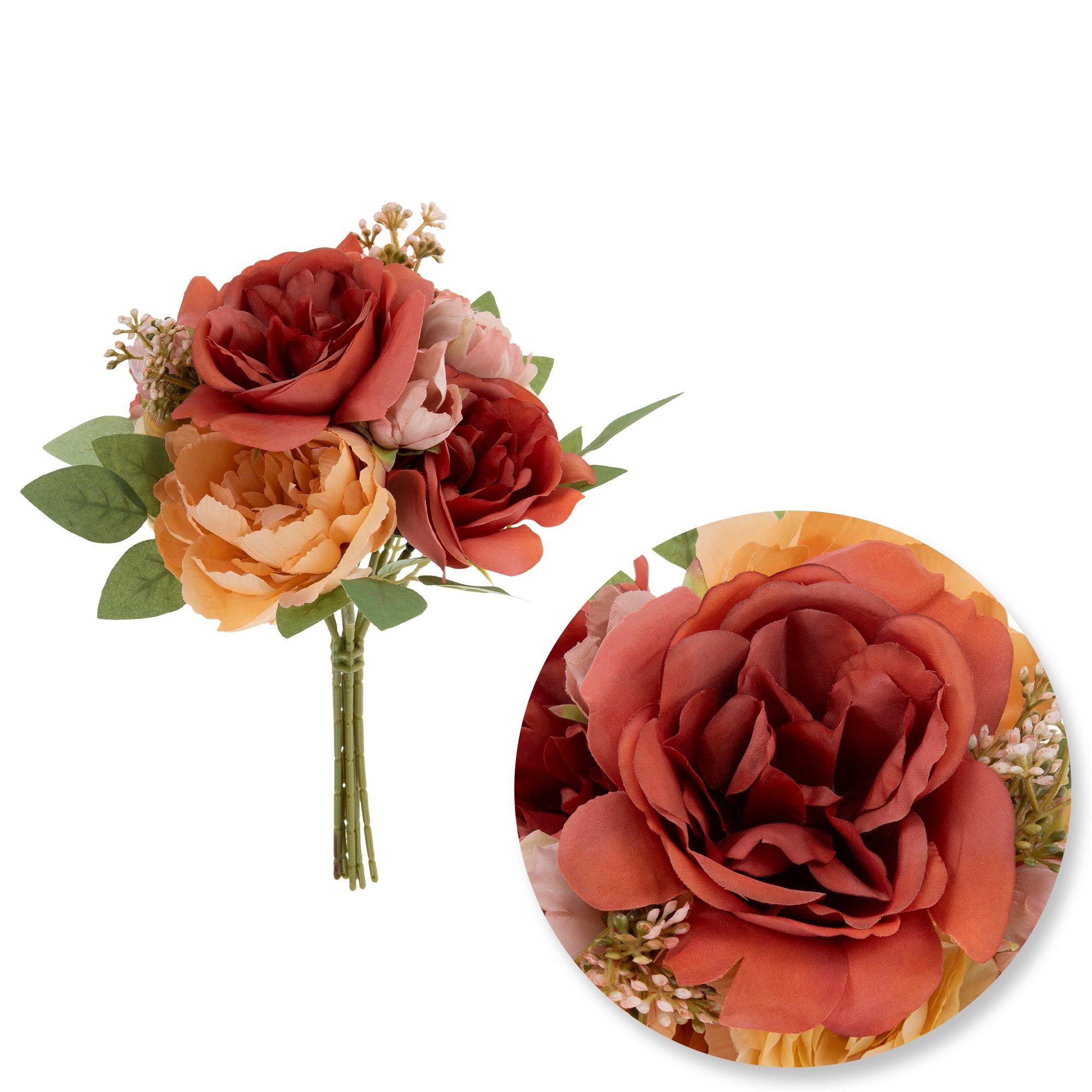 Peach &amp; Red Ranunculus Bouquet 