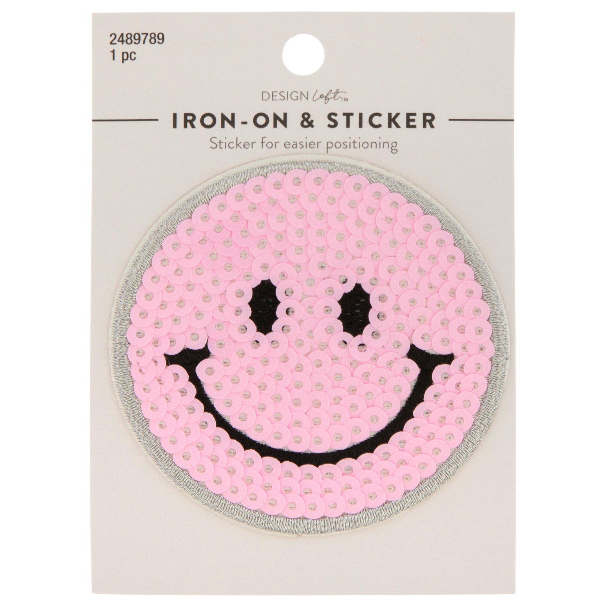 Smiley Face Sequin IronOn & Sticker Patch Hobby Lobby 2489789