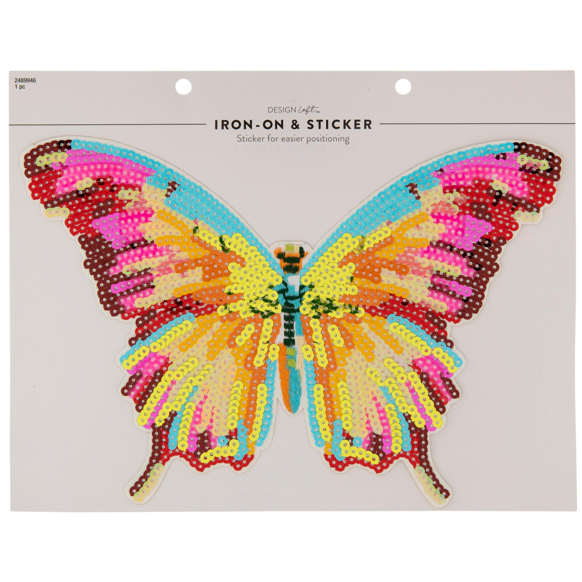 Sequin Butterfly IronOn & Sticker Patch Hobby Lobby 2489946