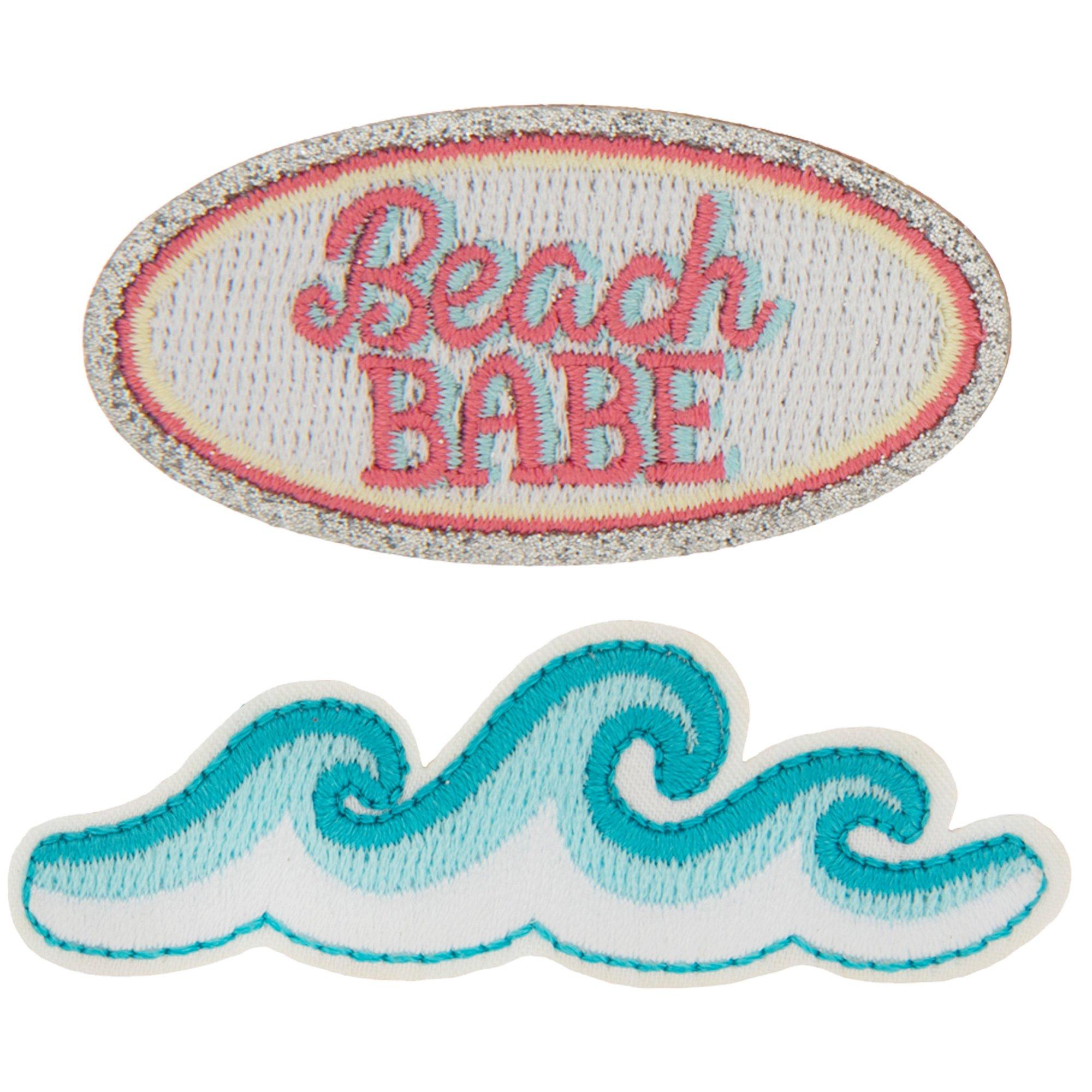 Patch Broderie Old School - Motif Blue Hawai - Thermo-Collant Ou à Coudre