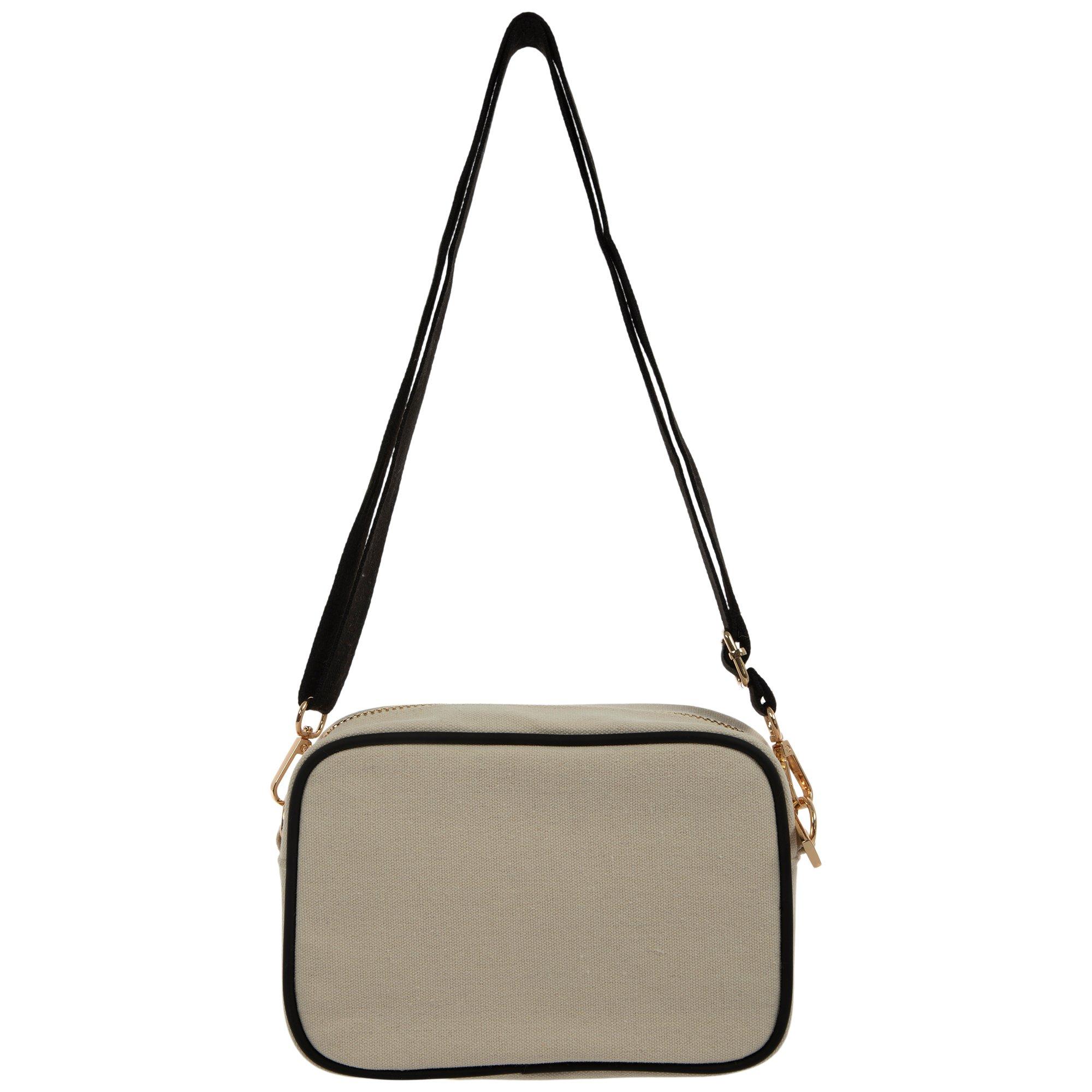 ☆関税込☆JILLSTUART★[ESSENTIAL CANVAS] BICOLOR CROSS BAG Jill Stuart 2WAY Flower Shoulder Bag White W17.5 x H22 x D10