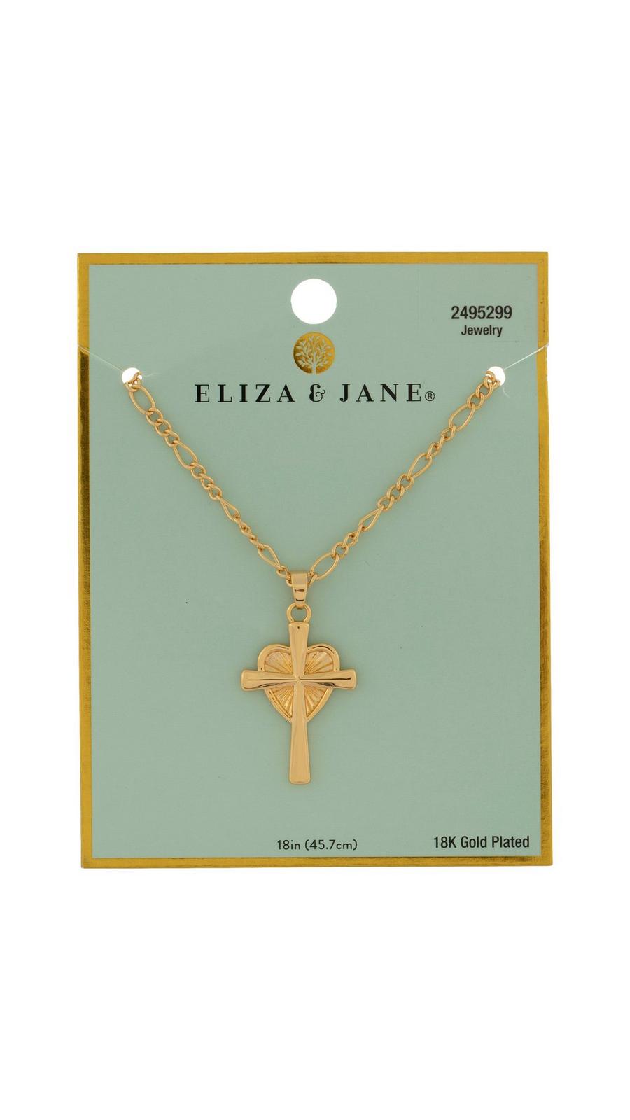 18K Plated Gold Heart Cross Necklace | Hobby Lobby | 2495299
