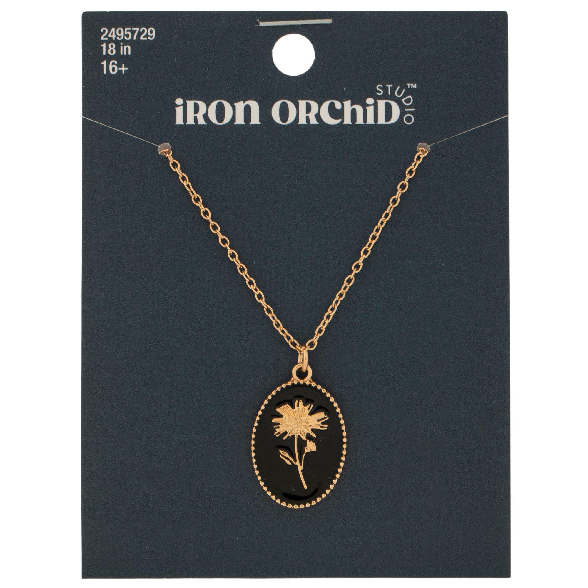 ★関税込★BLACKPURPLE★Grass Full Cubic Necklace★ Palm Hibiscus Leaf Pendant Necklace