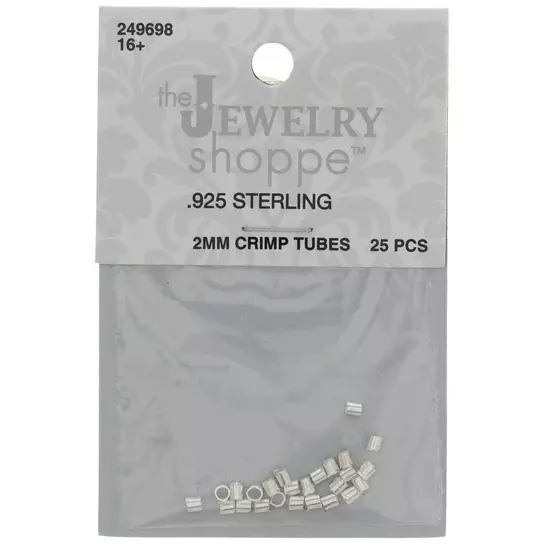 Crimp Beads, 2 mm, Sterling Silver, 50 pc